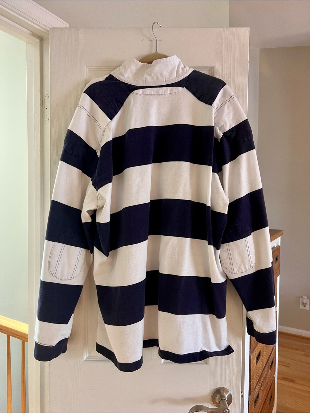 Ralph Lauren Navy and White Striped Rugby Shirt - Picture 2 of 9
